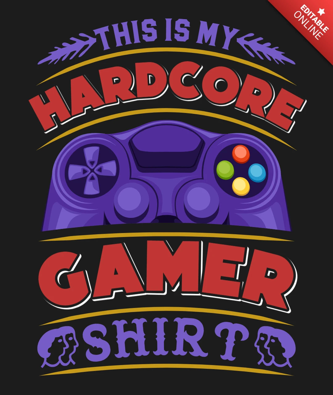 Dit is mijn hardcore gamer shirt gaming kleding ontwerpsjabloon