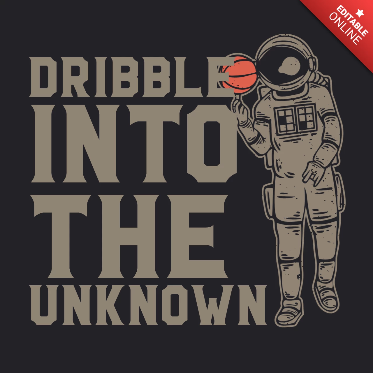 Astronauta gra w koszykówkę szablon projektu koszulki vintage