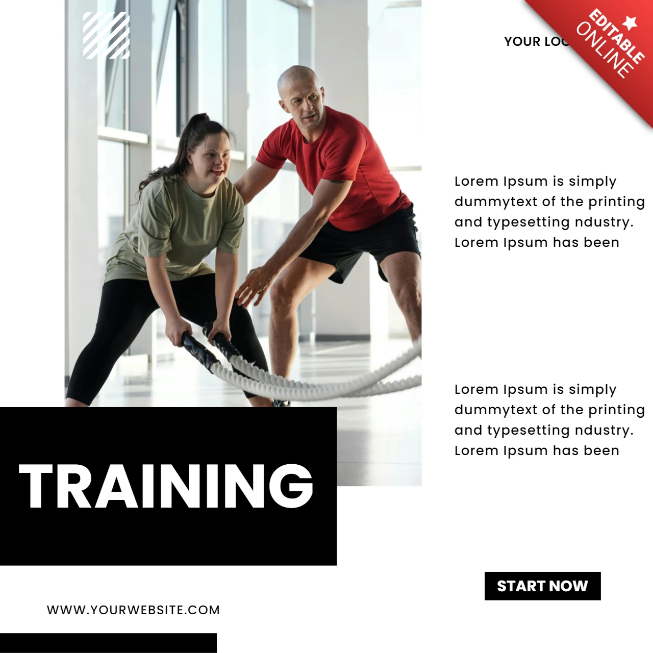 Crossfit Training Center Social Media Poster Design Template