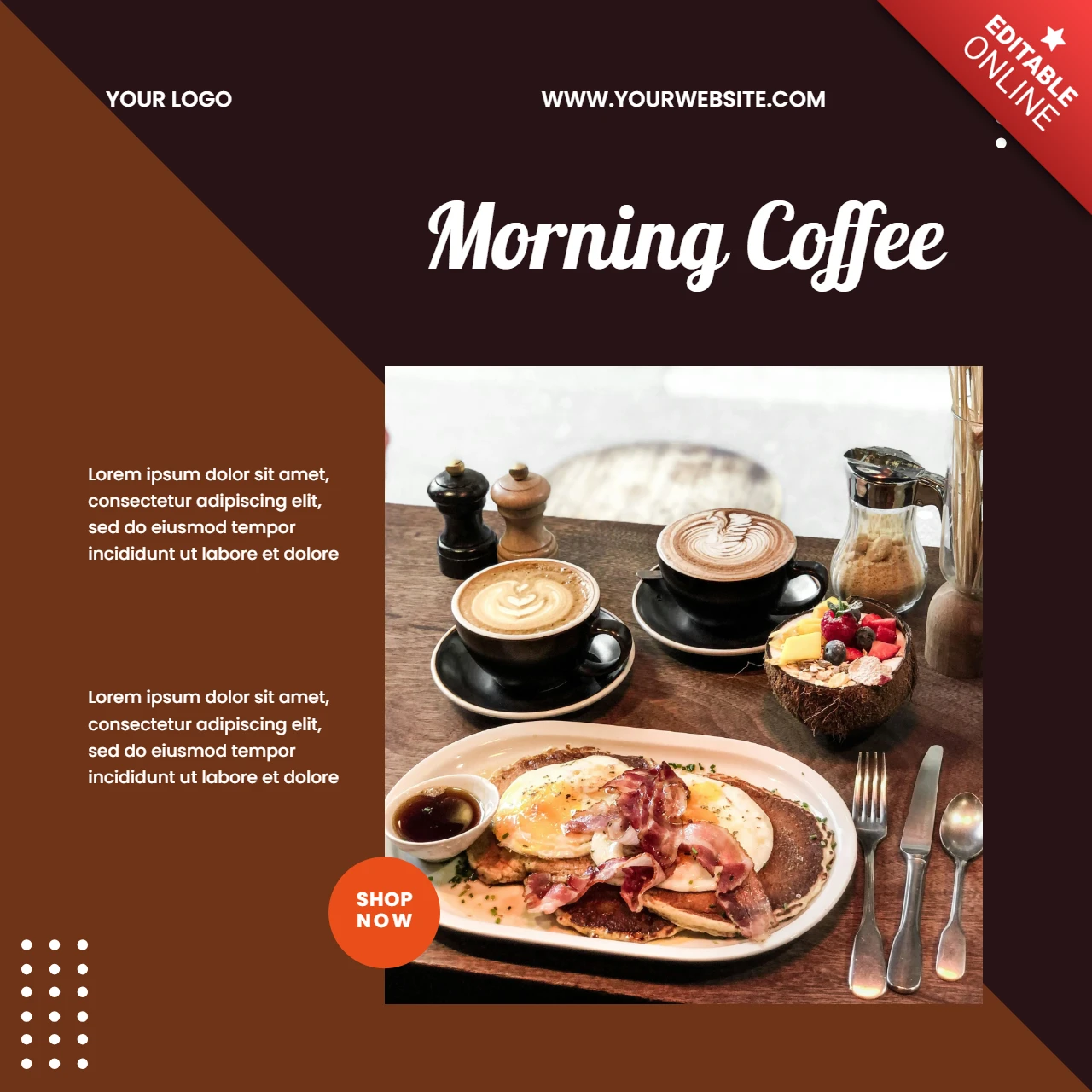Morning Coffee Social Media Post Design Template