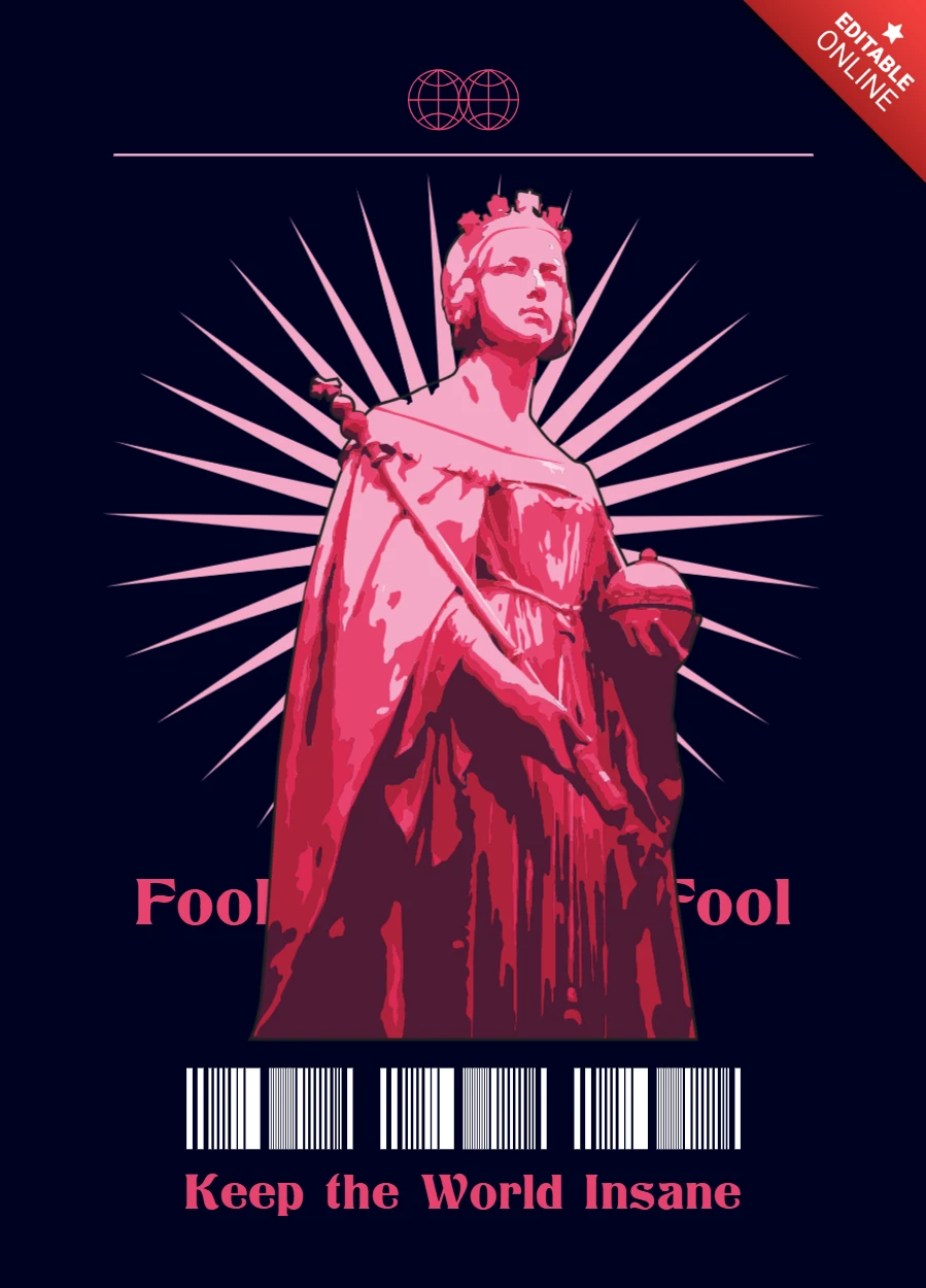 Foolish Queen Design Template for Artistic Merchandise