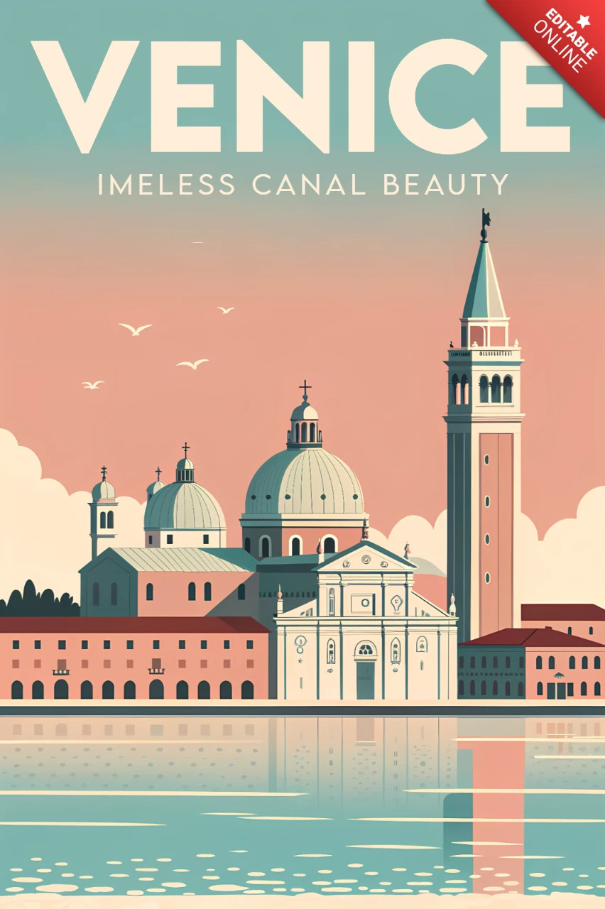 Venezianisches Vintage-Design-Template für Reiseposter