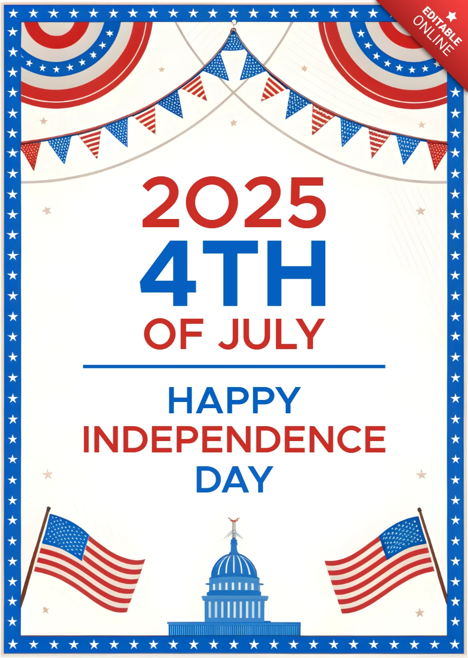 Patriottische onafhankelijkheidsdag viering sjabloon met ontwerp van Amerikaanse vlaggen