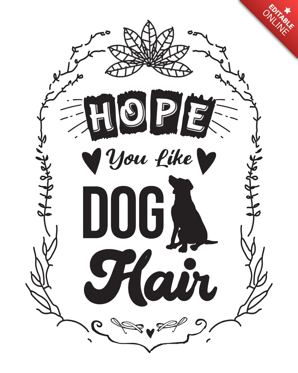 あなたが犬の毛のTシャツのデザインテンプレートのように願っています。