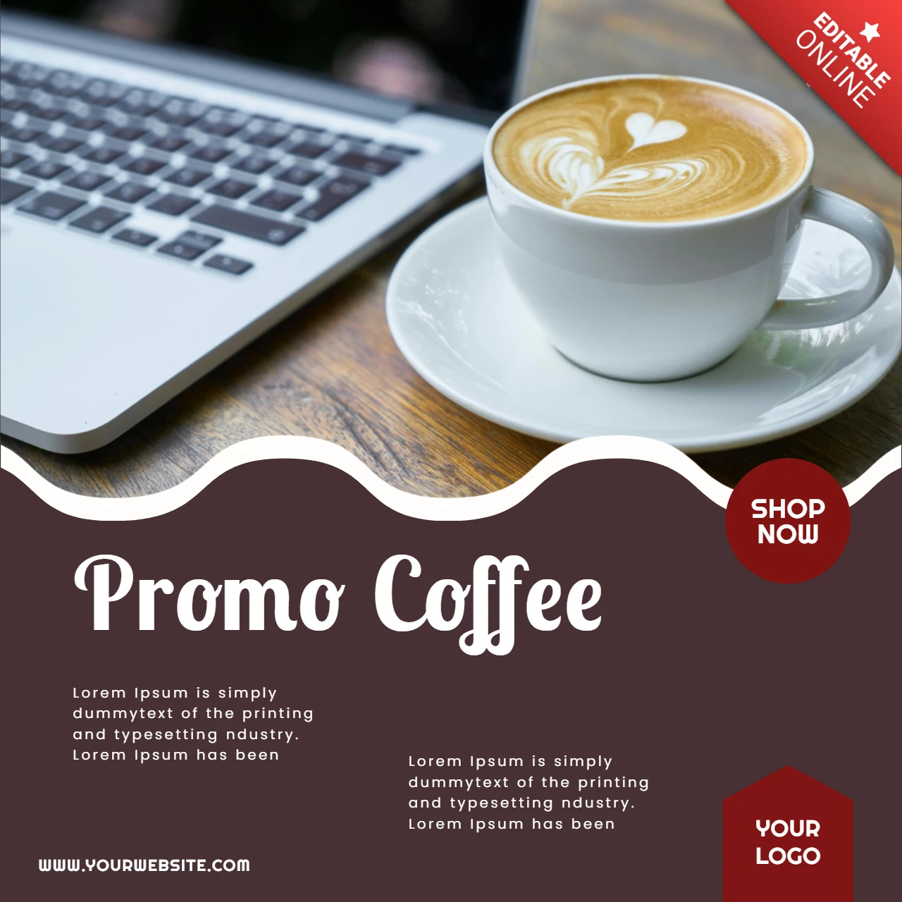 Coffee Shop Promotion Social Media Post Design Vorlage