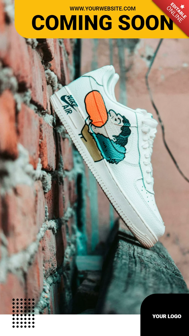 Modèle de conception de publication d'histoire Instagram de baskets streetwear à venir