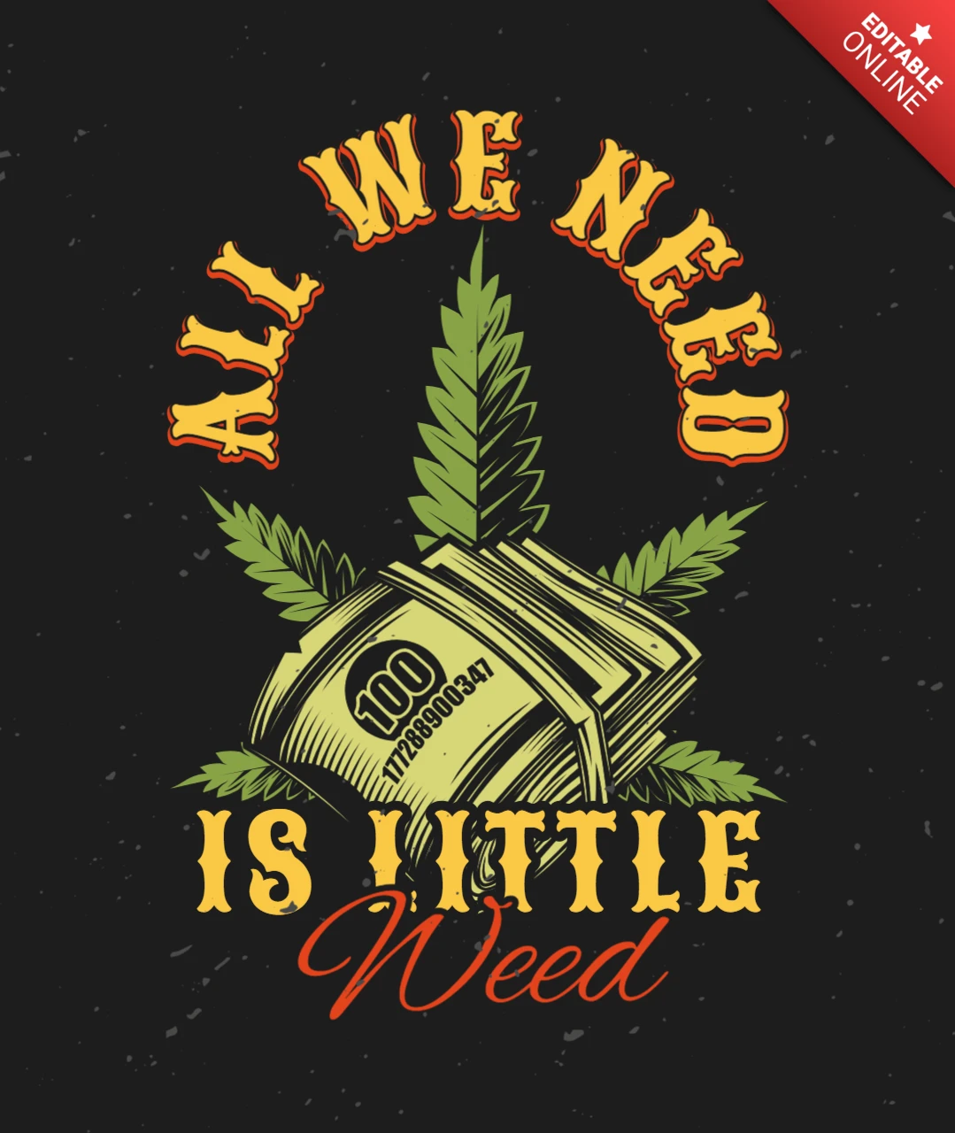 Cannabis And Money T-Shirt Design Template