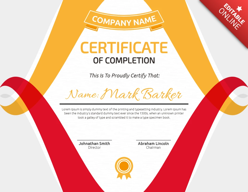 Modello di certificato aziendale post design