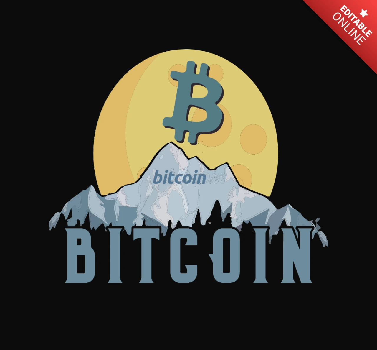 Bitcoin To The Moon T-Shirt Design Template