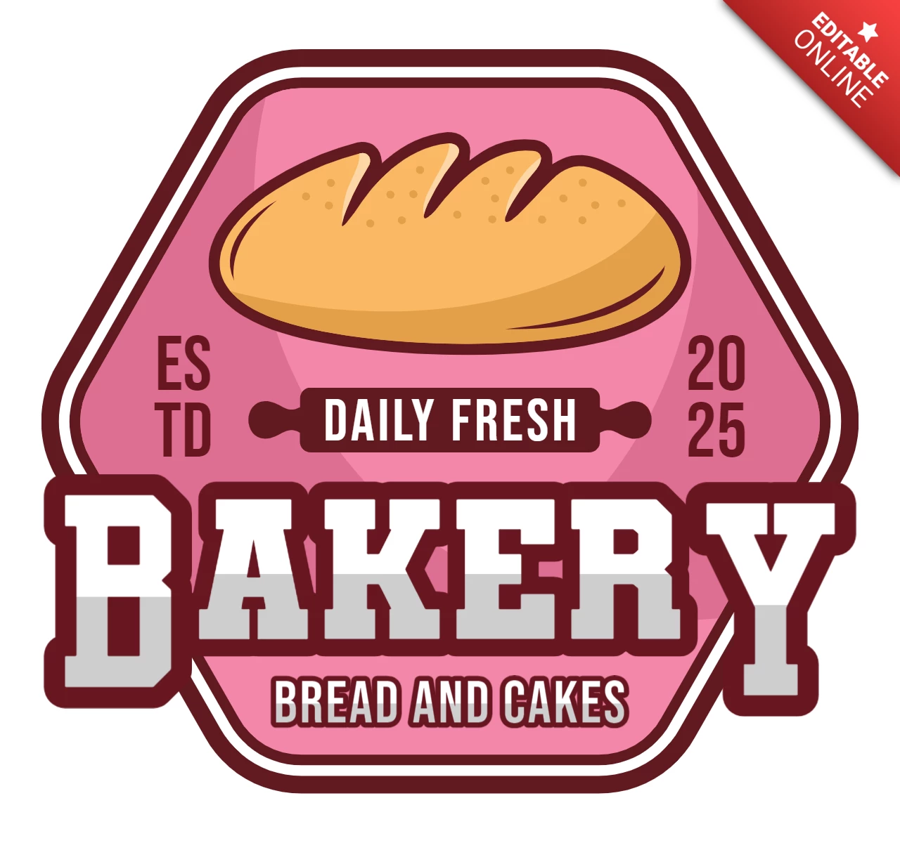 Het embleemontwerpsjabloon van de bakkerswinkelbadge