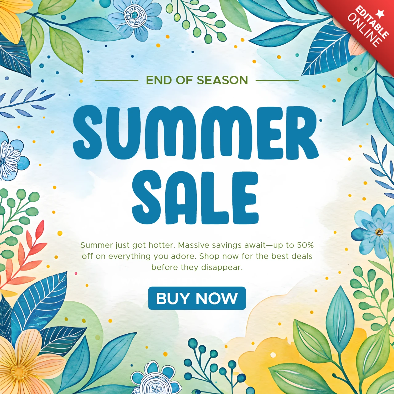 Conception aquarelle de la saison estivale pour modèle marketing