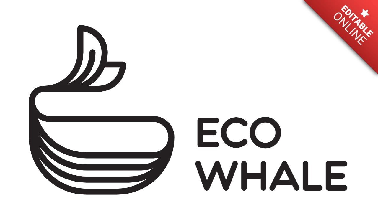 Öko-Wal Logo Design Vorlage schwarz