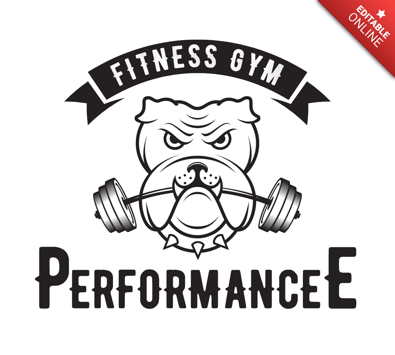 Plantilla de diseño de logotipo de perro de centro de gimnasio