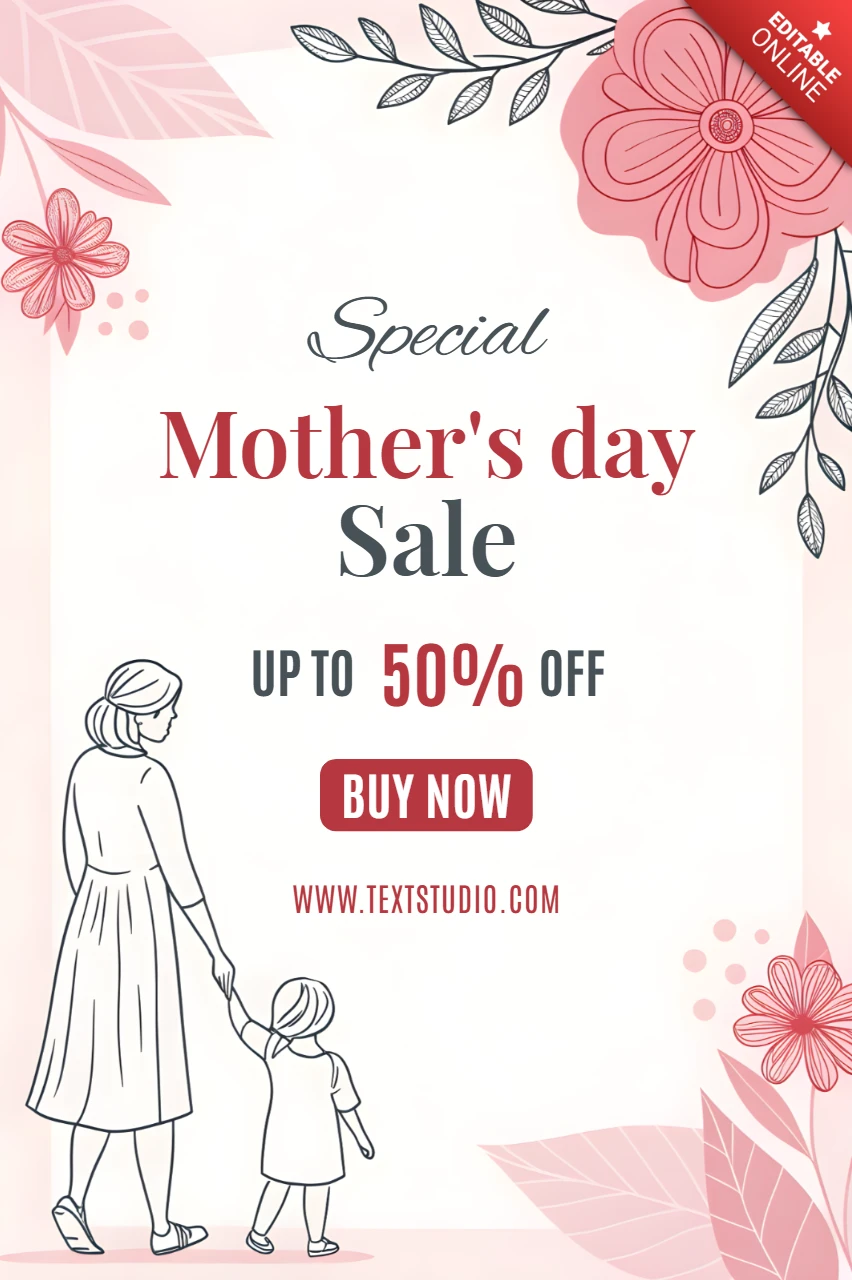 Floral Mother's Day Sale Template - Elegant Design for Promotions