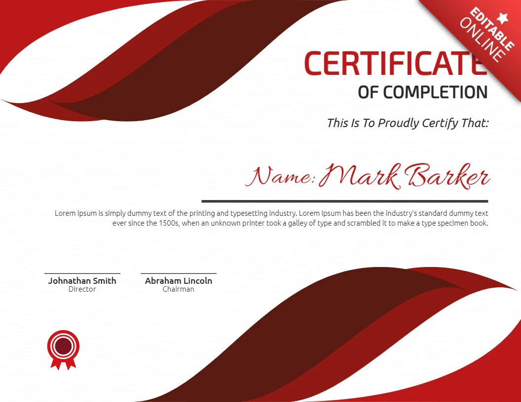 Modello professionale di certificato aziendale