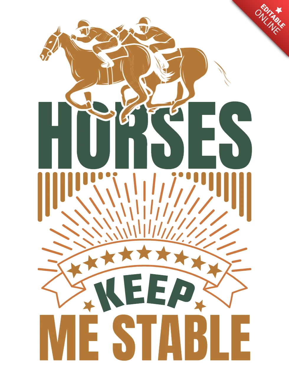 Modelo de design de corrida de cavalos vintage: keep me stable graphic art