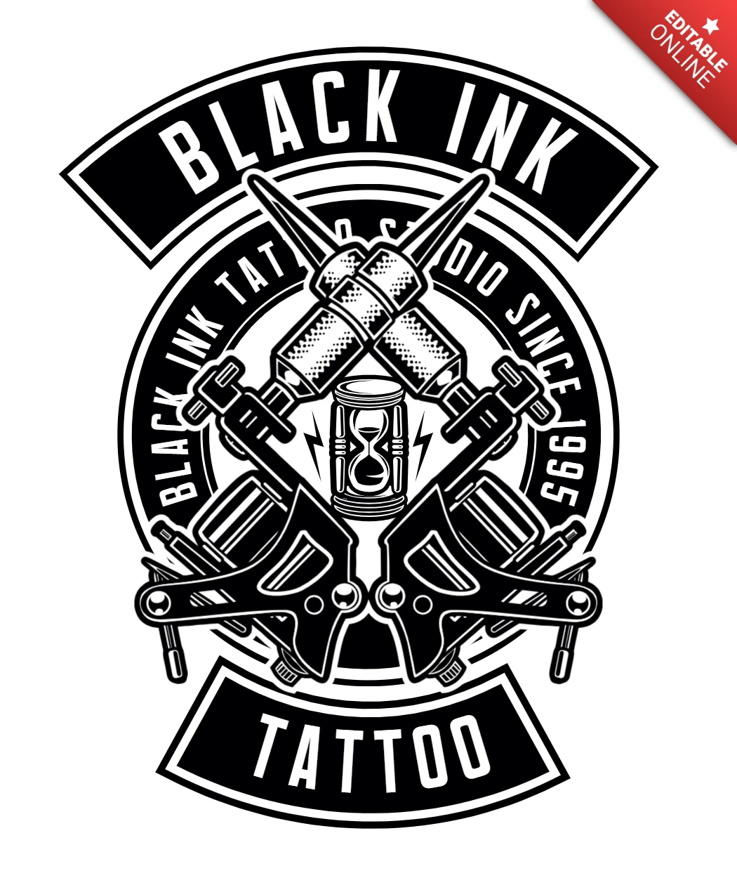 Black Ink Tattoo T-Shirt Design Template