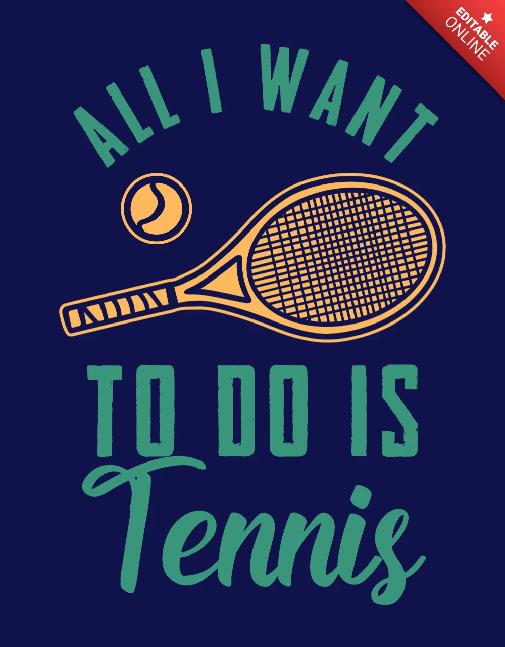 Tennis Slogan Typography Vintage T-shirt Design Template