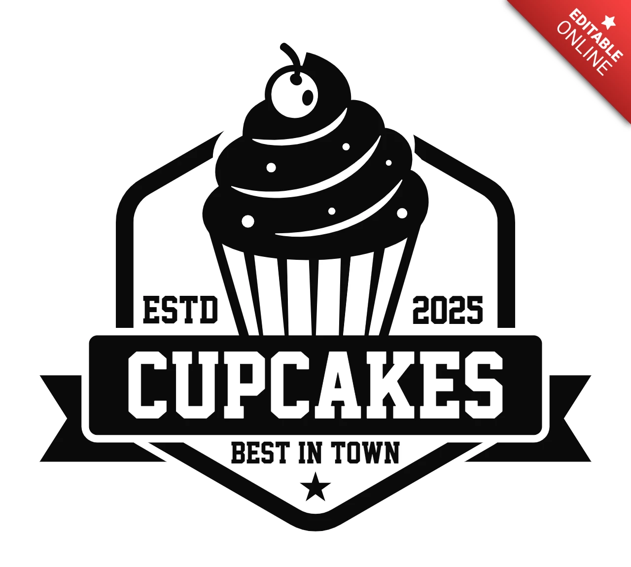Cupcakes plantilla de diseño de logotipo