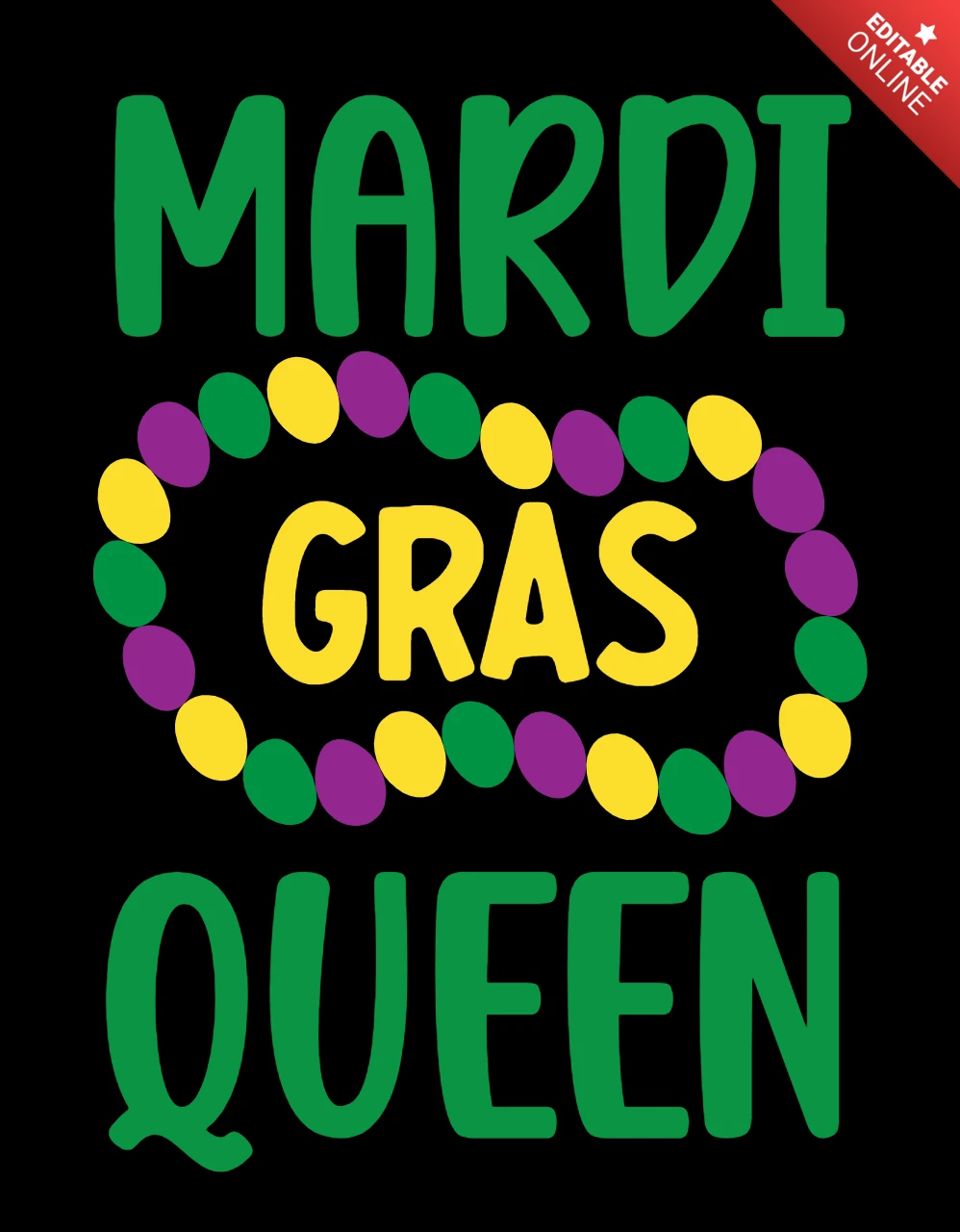 Modelo de design da rainha do carnaval - tipografia colorida e festiva