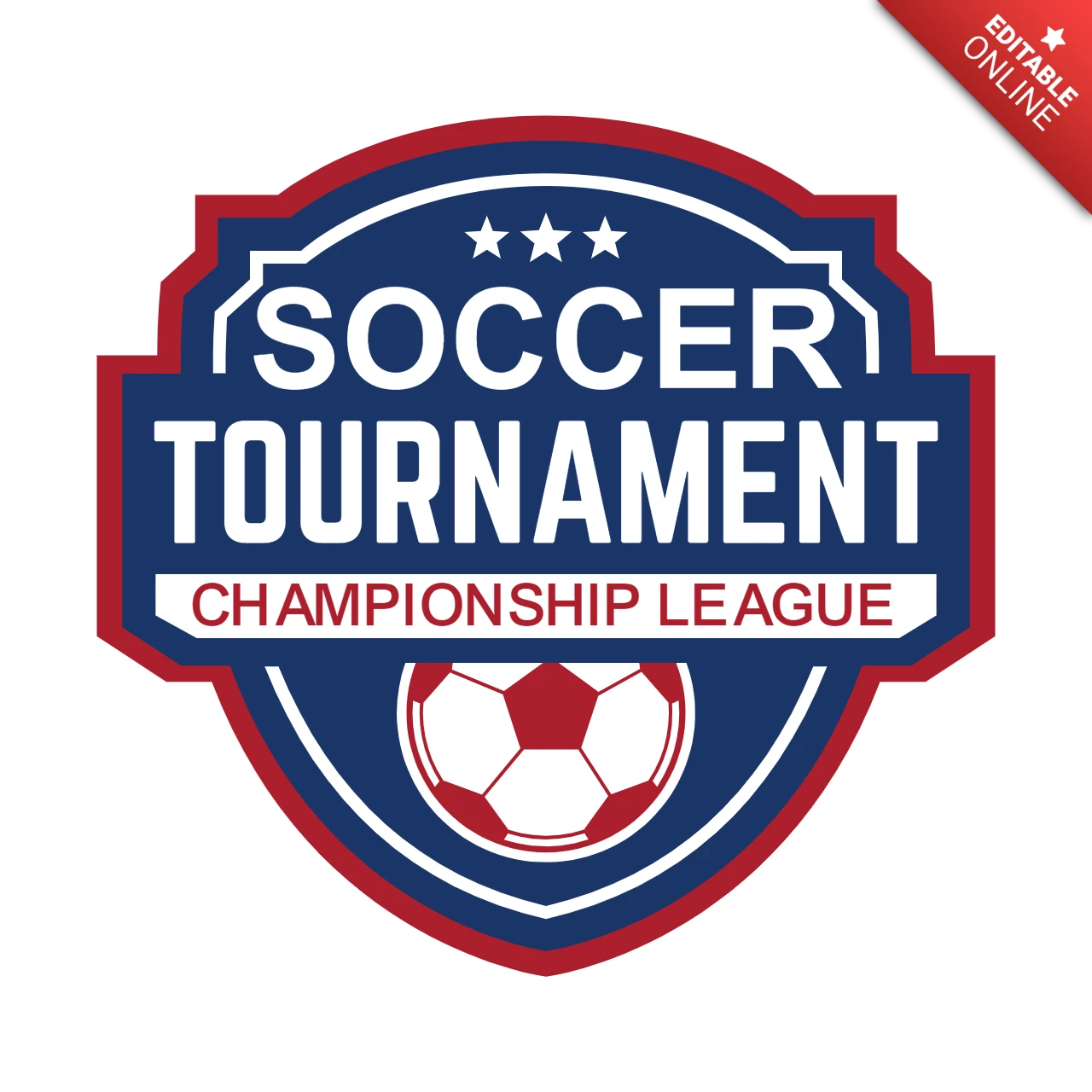 Soccer Tournament Championship Sports Logo Design Template