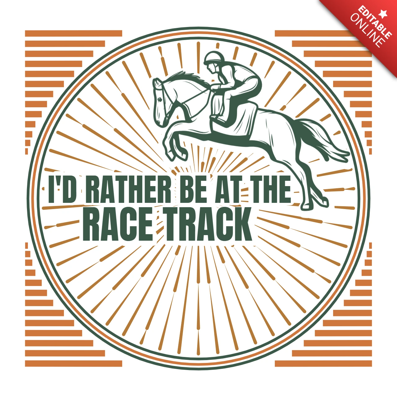 Vintage Race Track Design Template with Equestrian Graphics