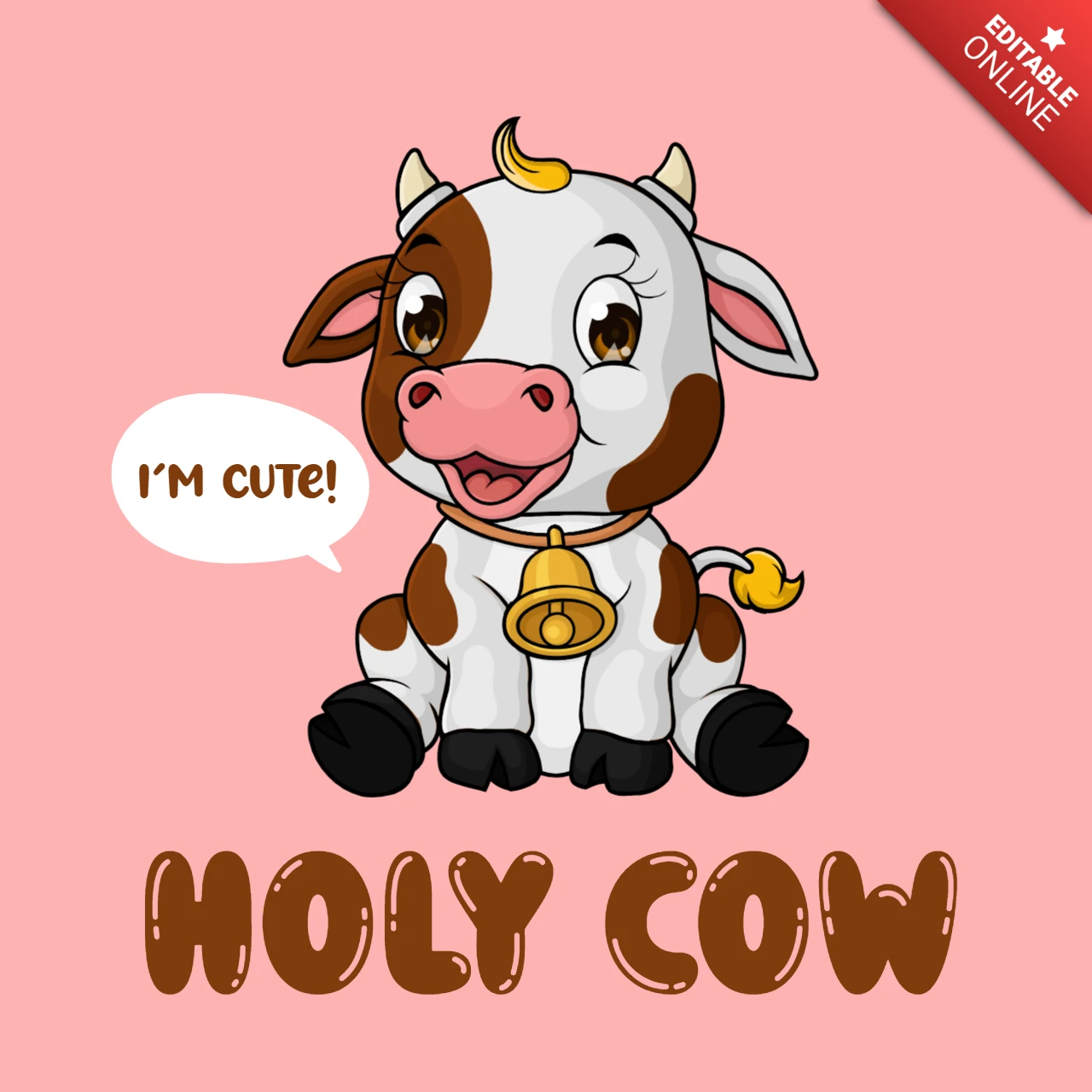 Vaca de dibujos animados para el diseño de productos infantiles