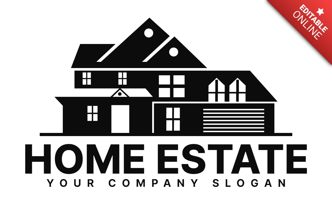 Home Estate Company Building Logo Design Template