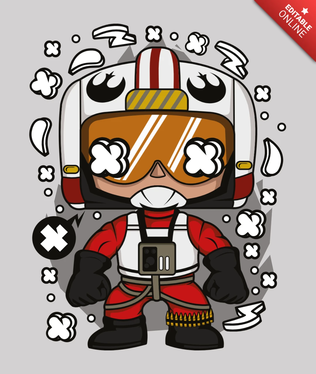 Modèle de t-shirt pop culture Luke skywalker