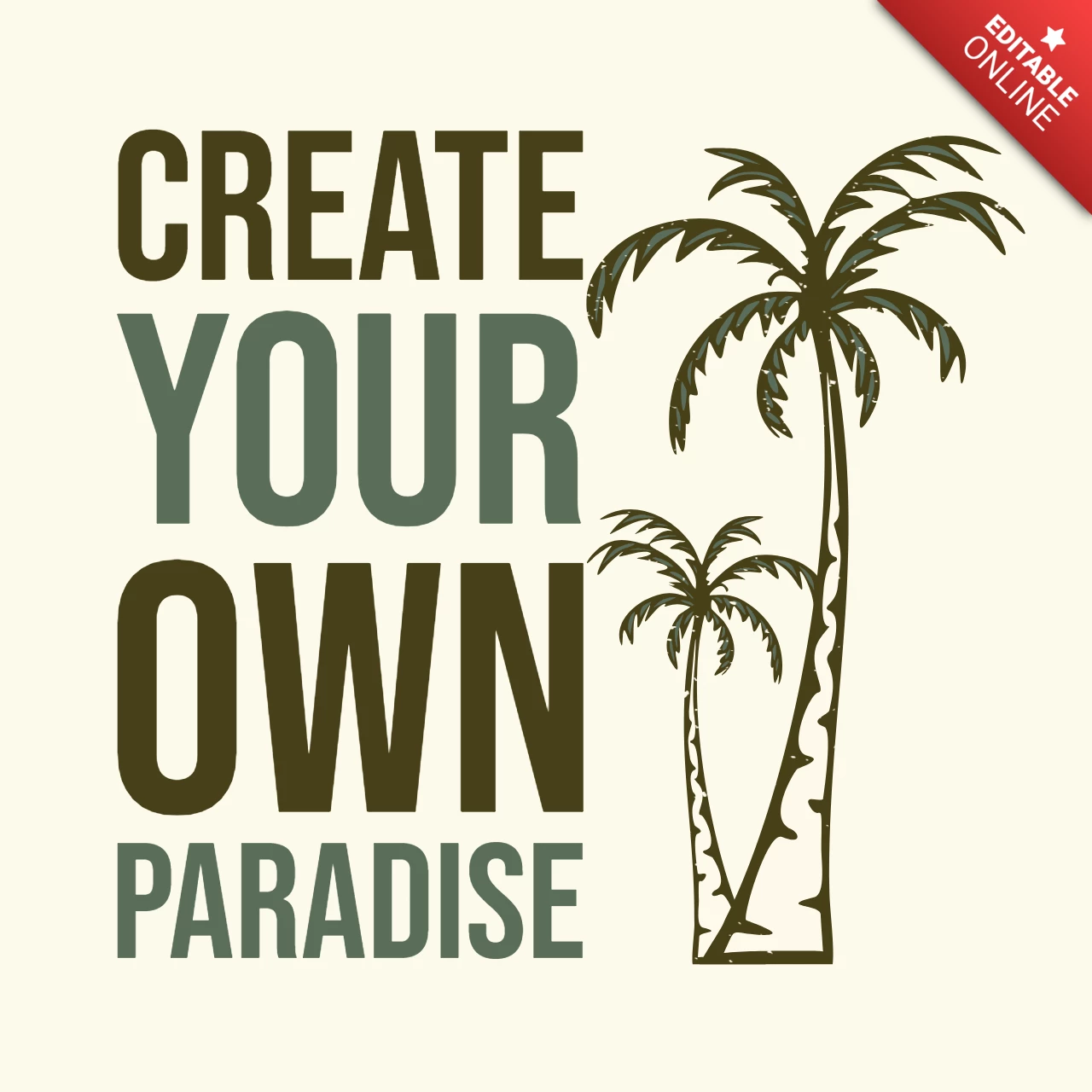 Palm Tree Vintage T-shirt Design Template