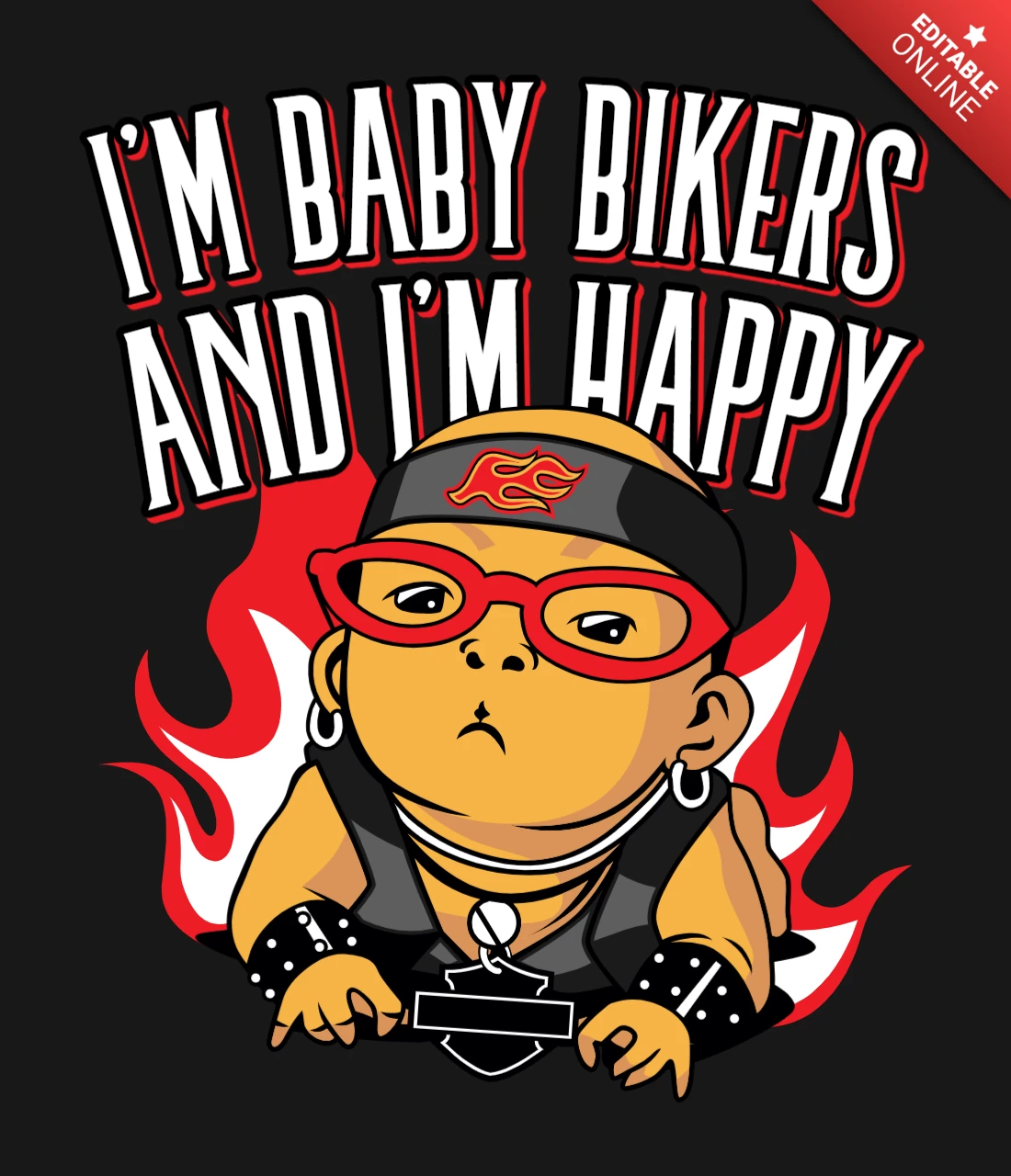 T-shirtontwerpsjabloon babybikers