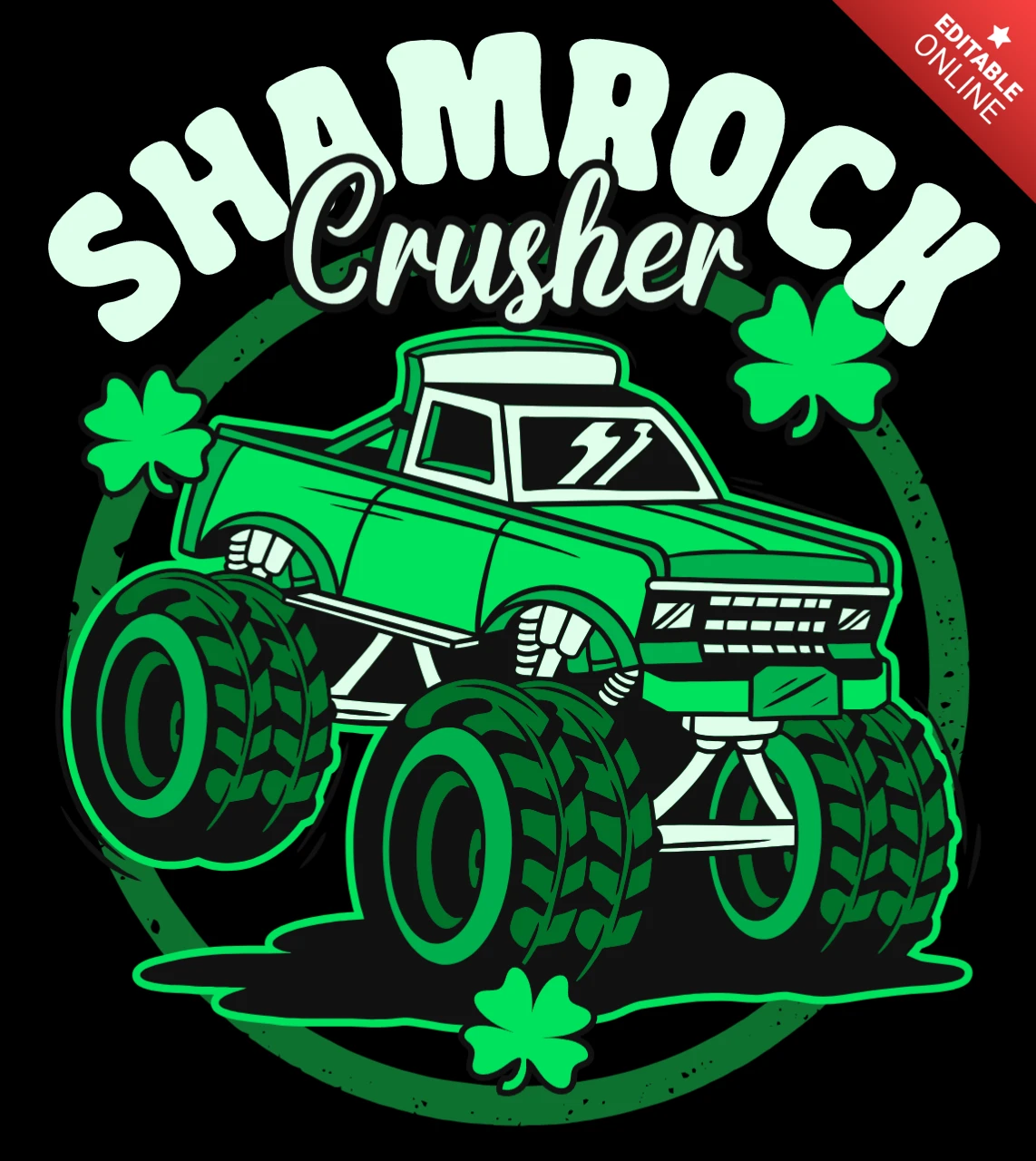Shamrock Crusher Monster Truck Design Template