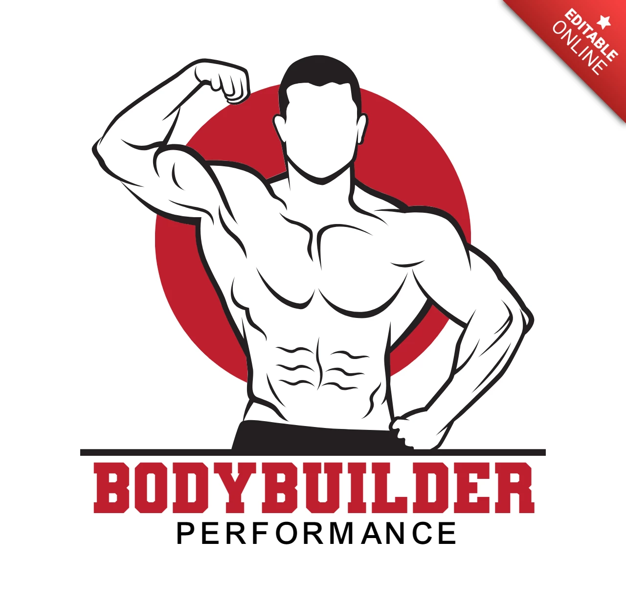 Fitness gym bodybuilder logo ontwerpsjabloon