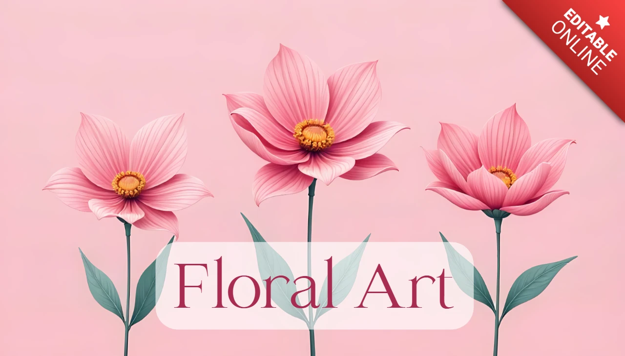 Floral Art Design Template for Elegant Invitations