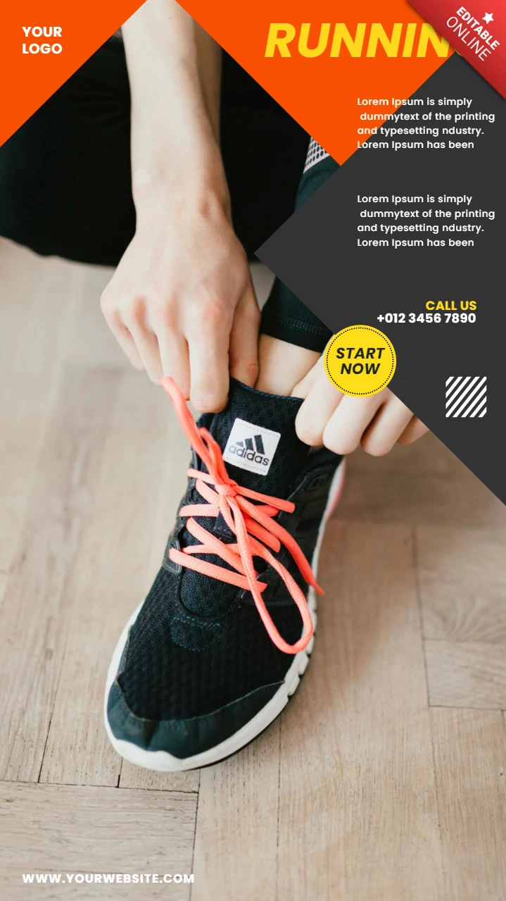 Geometrical Gym Ad Instagram Story Post Design Template