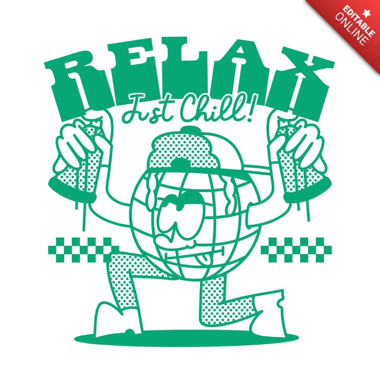 Plantilla de diseño de vibras retro y relajantes para gráficos de relajación