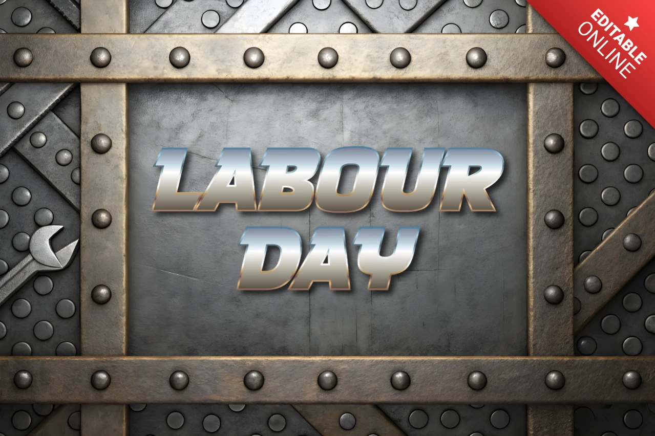 Industrial Style Labour Day Design Template for Celebratory Promotions
