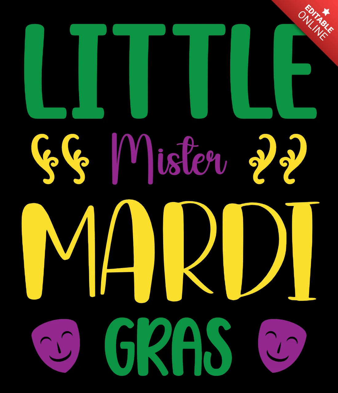 Colorful Mardi Gras Design Template for Kids' Celebrations