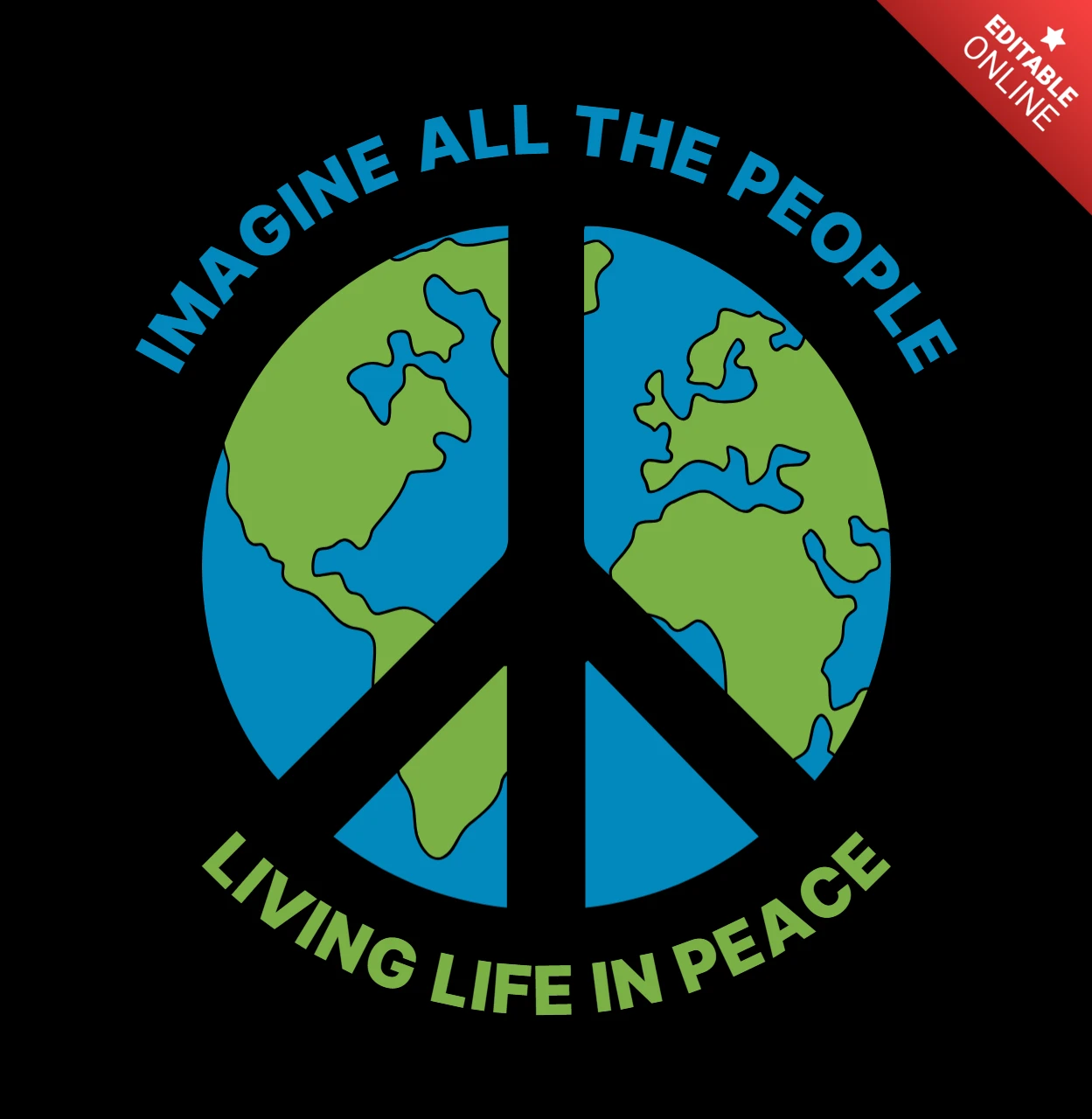 People Living Life In Peace T-shirt Design Template