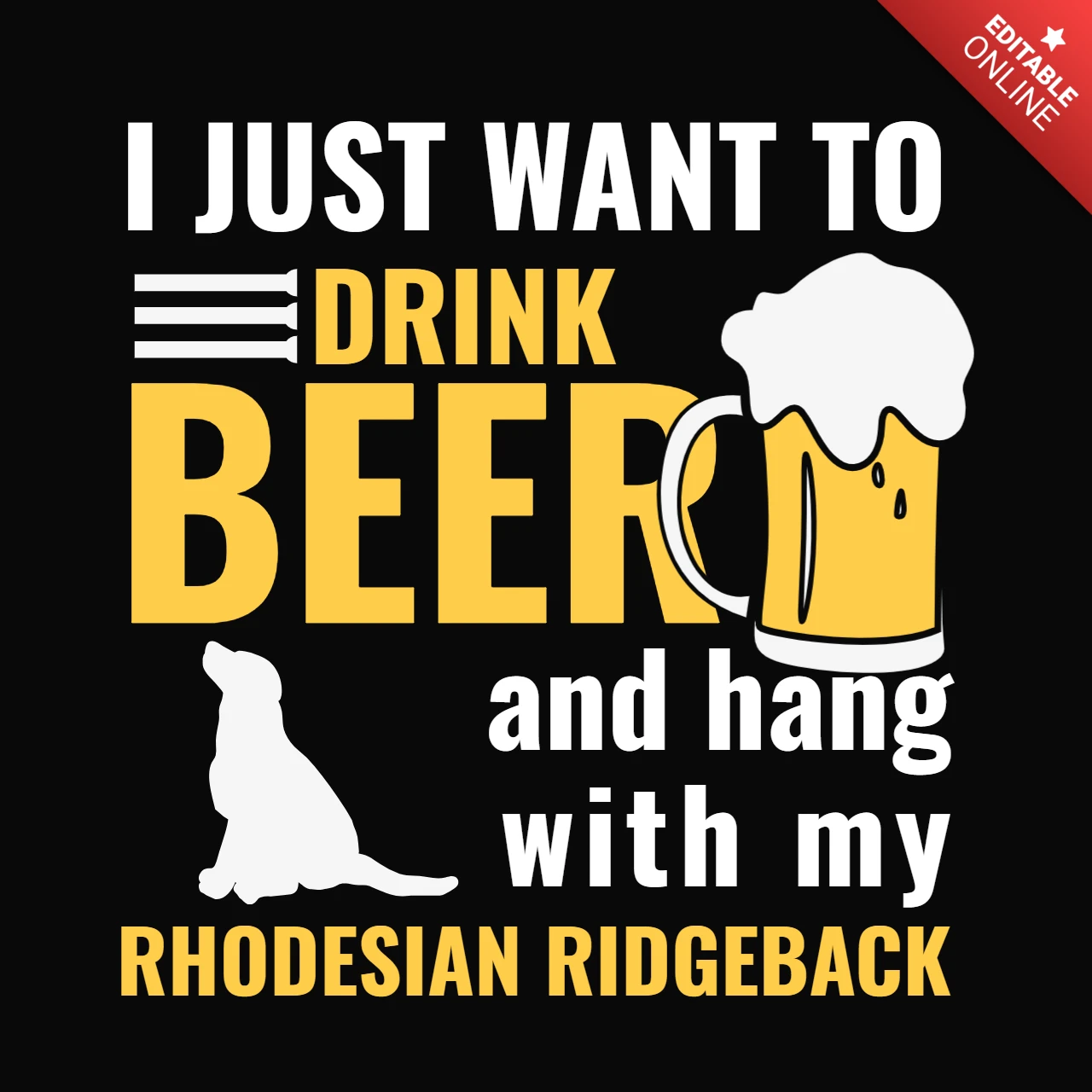 Beba cerveja e passeie com o modelo de design de camiseta