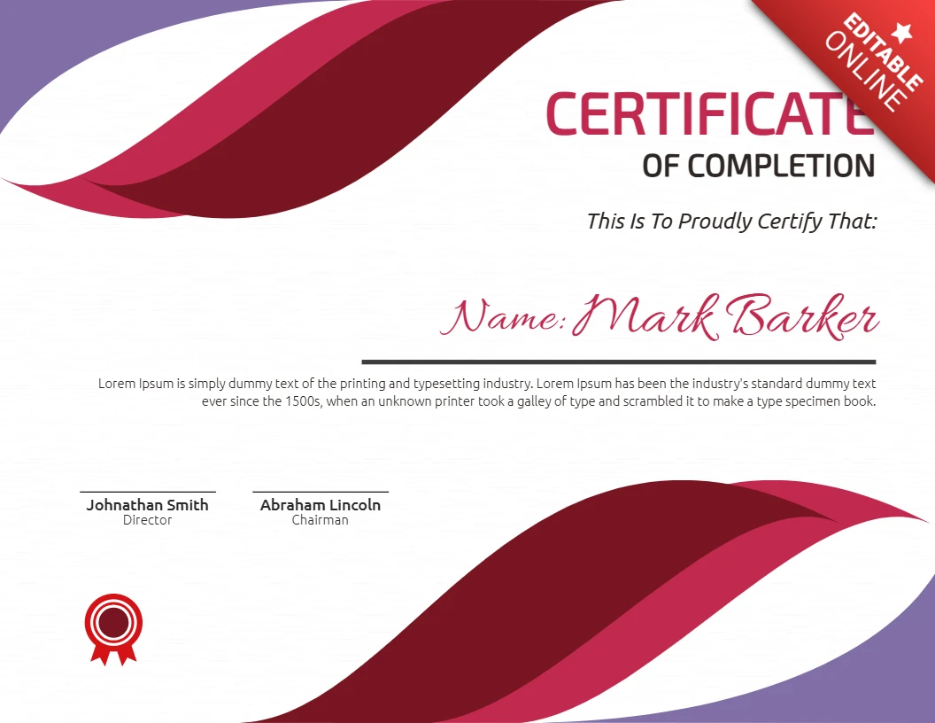 Modello professionale di certificato aziendale