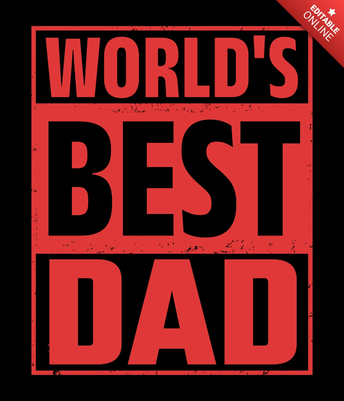 Bold Red Typography Design Template to Celebrate World's Best Dad