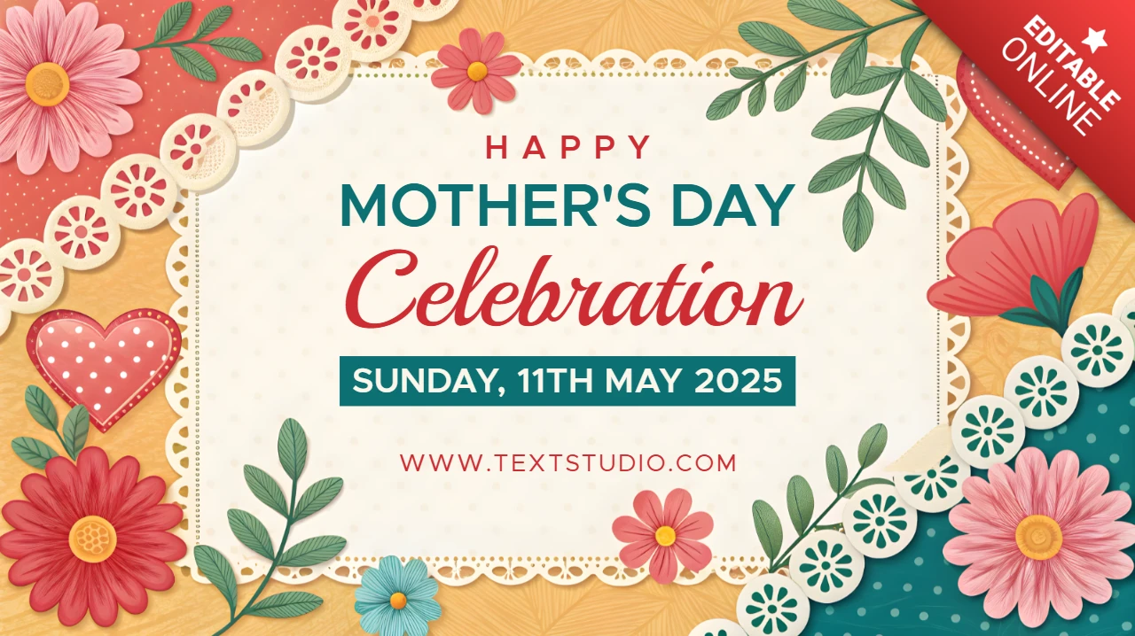 Lovely Floral Mother's Day Celebration Template - Editable Design for May 2025