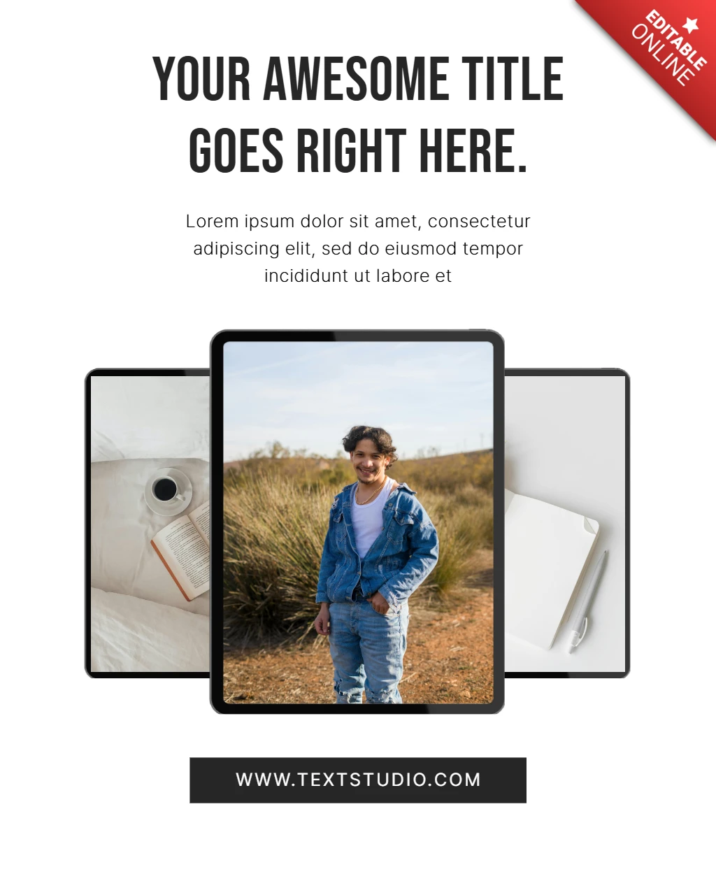 Tablet lifestyle portrait instagram post design vorlage