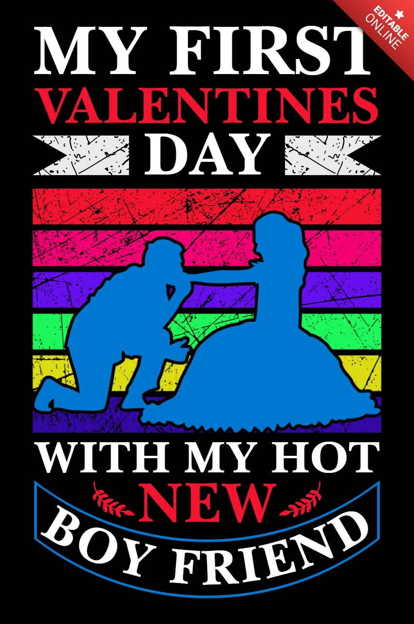 Colorful Retro Valentine's Day Design Template for Couples
