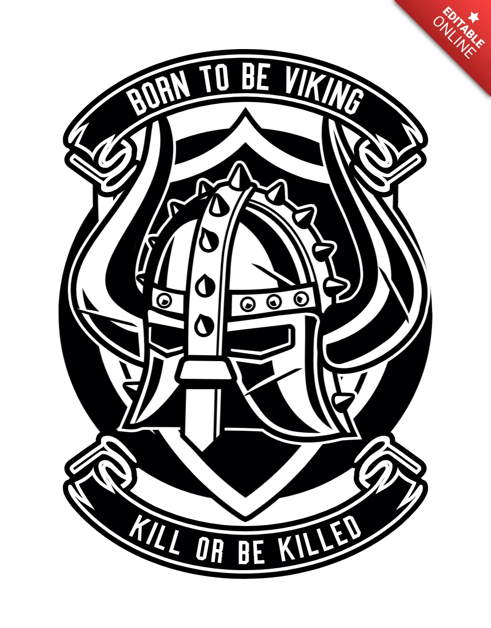 Born To Be Viking T-shirt Design Template