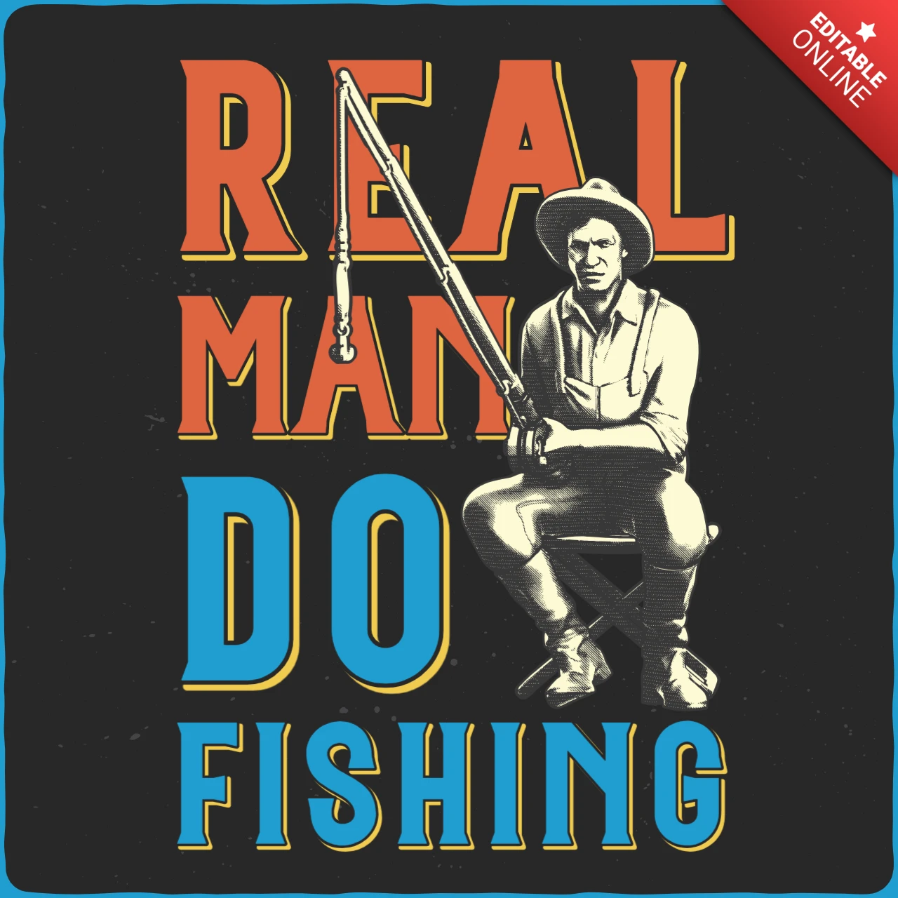 Fisherman T-Shirt Design Template