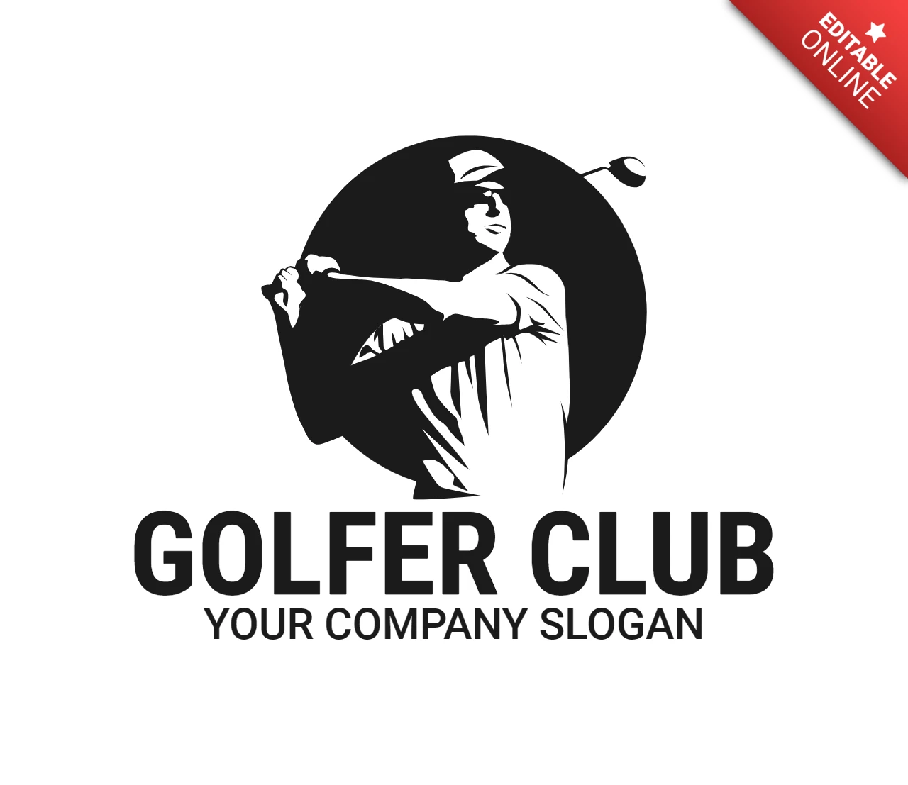 Golfer club toernooi sport logo ontwerpsjabloon