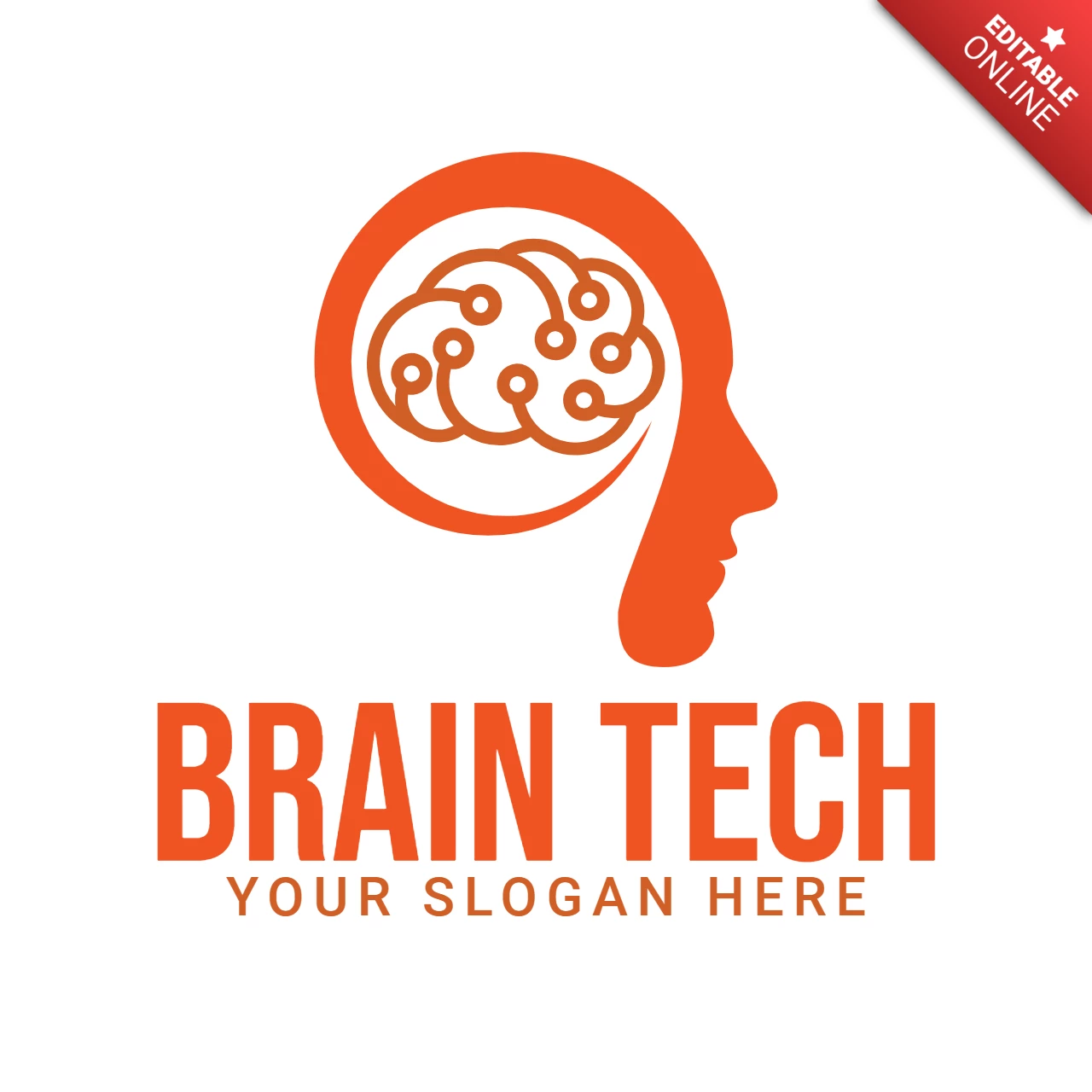 Gehirn tech logo entwurfsvorlage