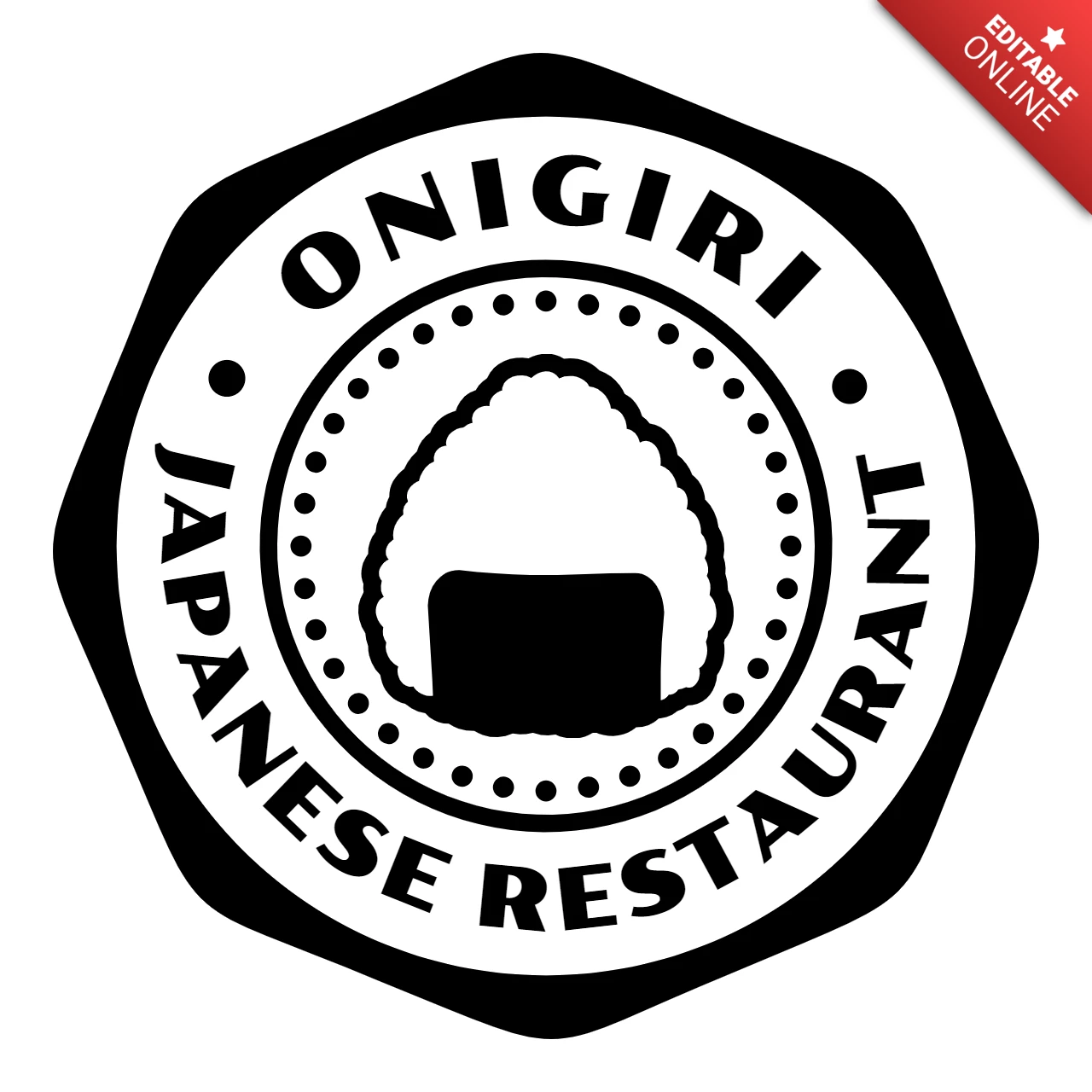 Modèle de logo pour la nourriture japonaise Onigiri